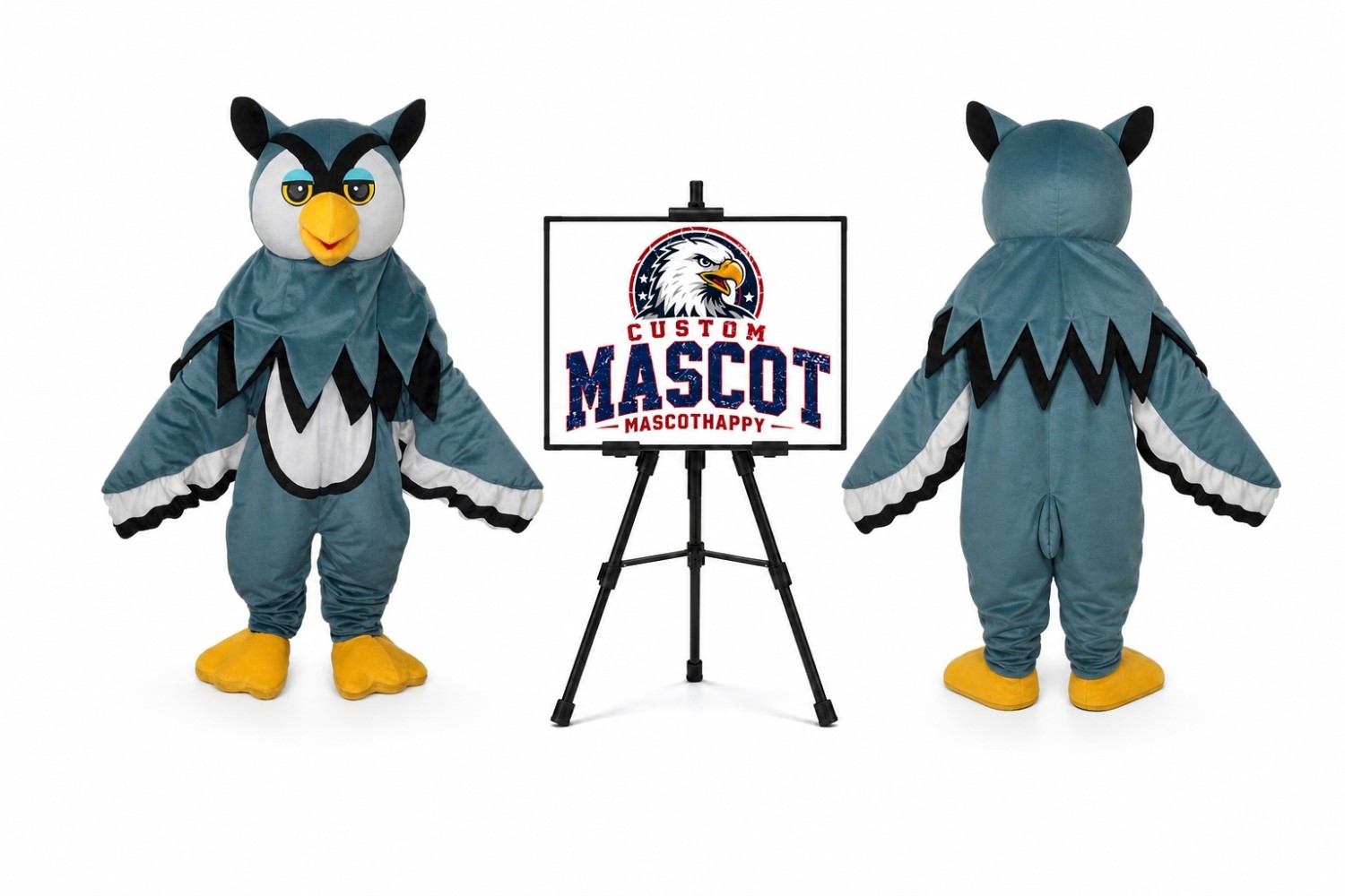 Blue Little Owl Mascot Adult Costume Mascot Costume Blue Little Owl Mascot Adult Costume Mascot Costume