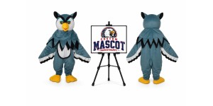 Blue Little Owl Mascot Adult Costume Mascot Costume Blue Little Owl Mascot Adult Costume Mascot Costume