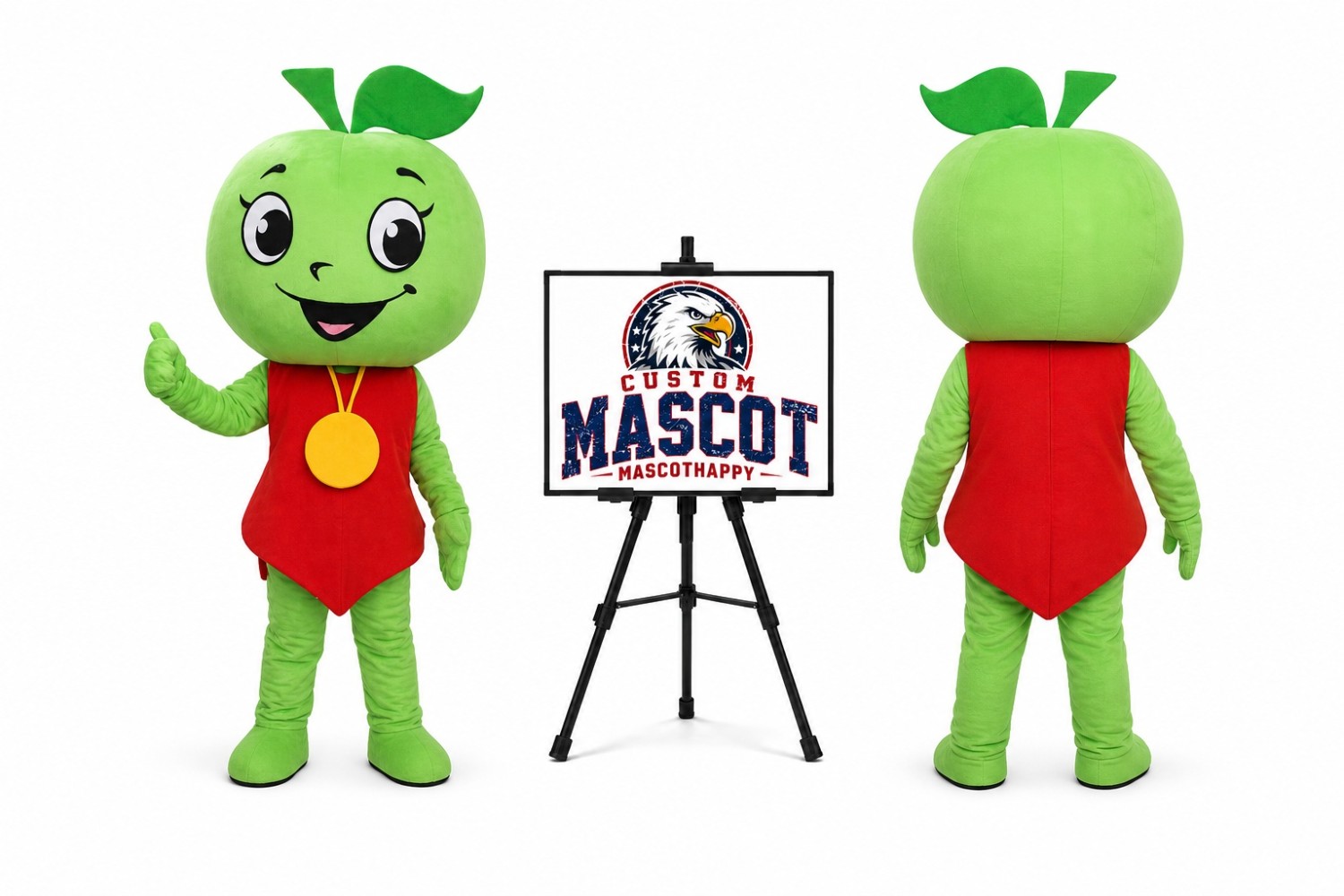 Little Apple Mascot Costume for Food Events Little Apple Mascot Costume for Food Events