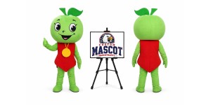 Little Apple Mascot Costume for Food Events Little Apple Mascot Costume for Food Events