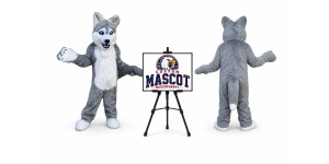Long Wolf Mascot Costume Long Wolf Mascot Costume
