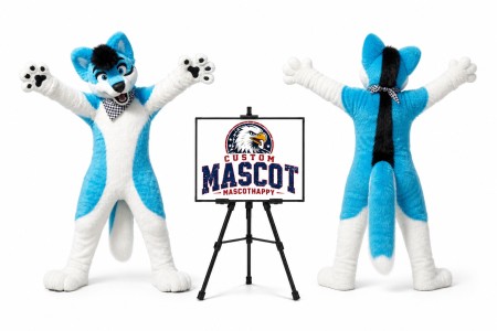Long Hair Husky Dog Fox Mascot Costume