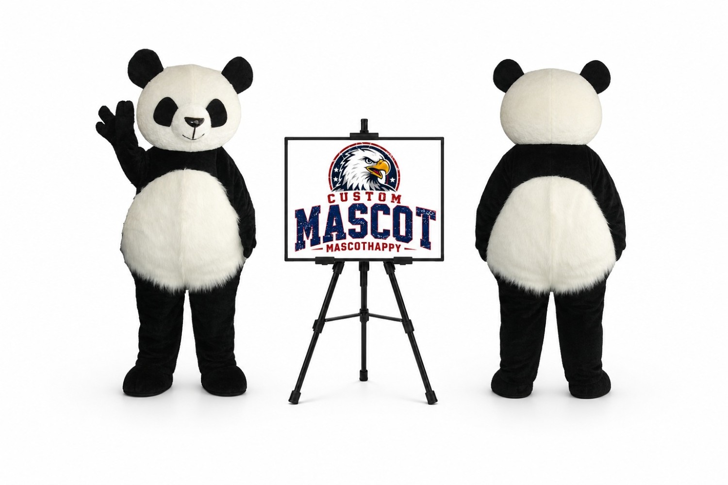 Long Hair Panda Mascot Costume Long Hair Panda Mascot Costume