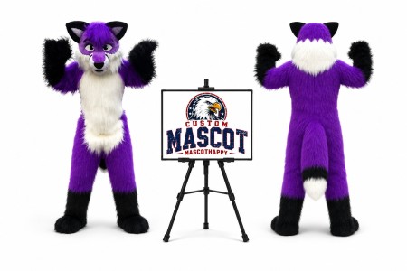 Long Hair Wolf Mascot Costume