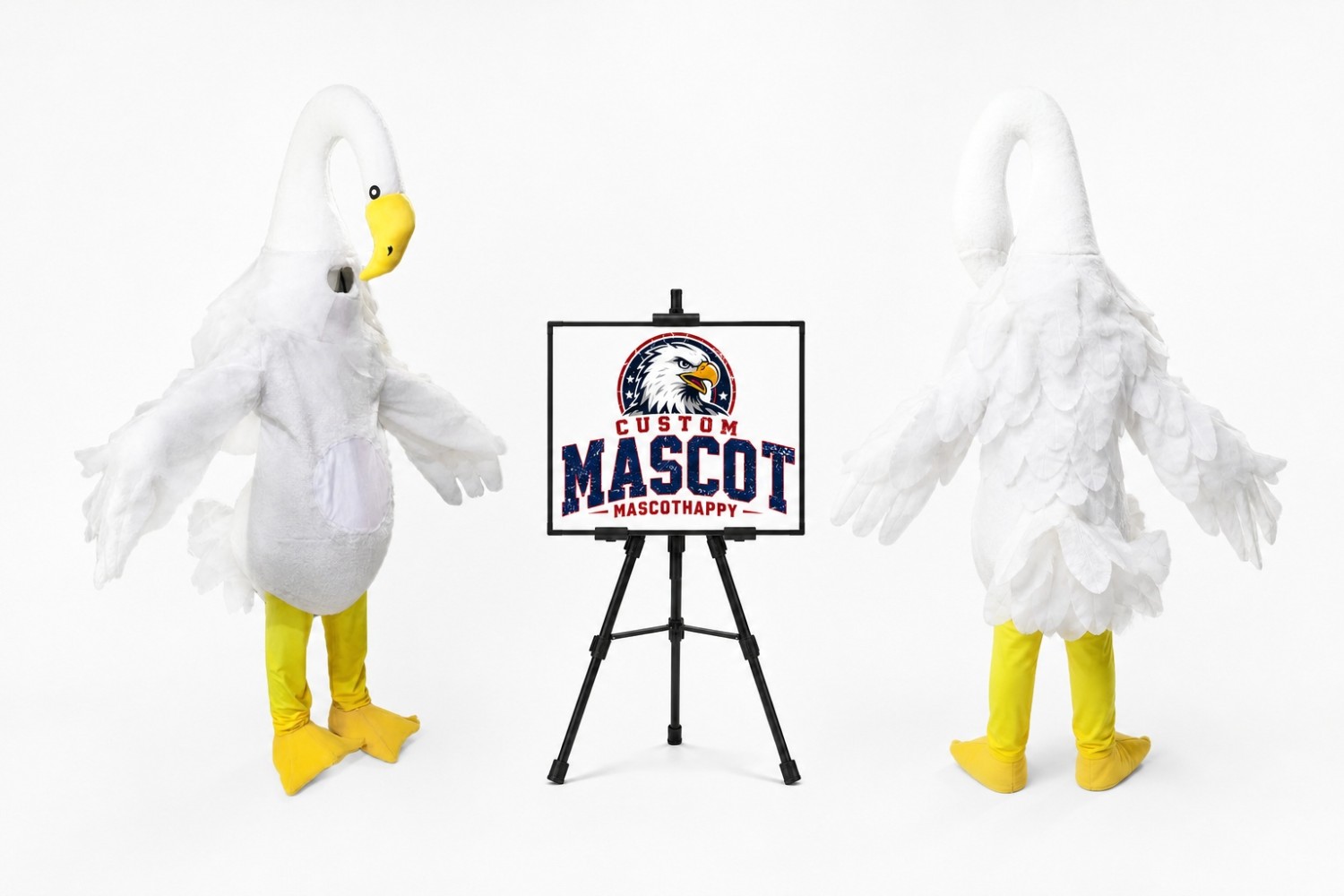 Long Necked Swan Mascot Costume Long Necked Swan Mascot Costume