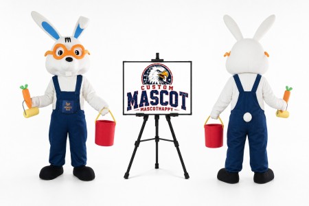 Bunny Rabbit Worker Mascot Costume for Easter Events
