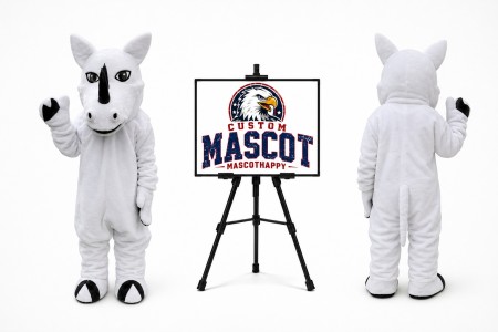 Rhino Mascot Rhinoceros Costume Cartoon Character Mascot Costume