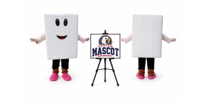 White Mattress Mascot Costume White Mattress Mascot Costume