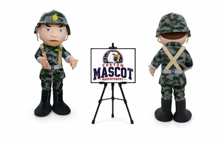 Military Cartoon Leader Mascot Costume