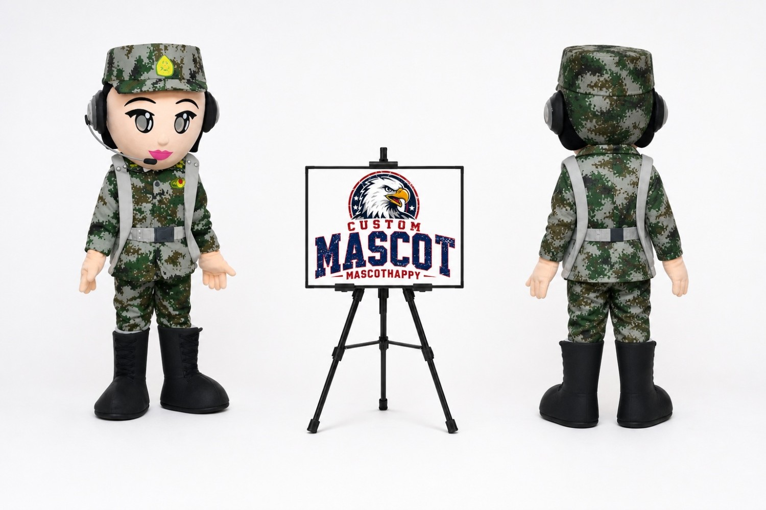 Military Cartoon Scout Soldier Mascot Costume Military Cartoon Scout Soldier Mascot Costume