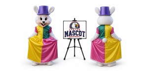 Mrs Easter Bunny Mascot Costume for Easter Events Mrs Easter Bunny Mascot Costume for Easter Events