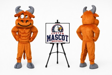 Muscle Stronge Ox Mascot Costume