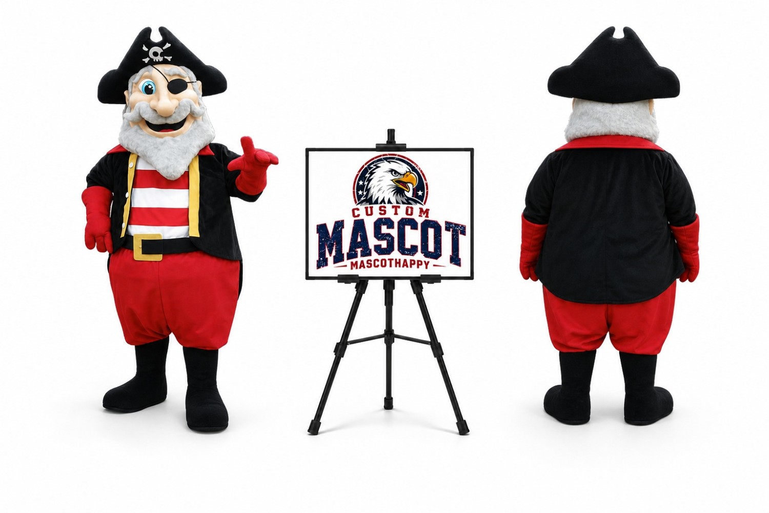 Old Pirate Mascot Costume for Parties Old Pirate Mascot Costume for Parties