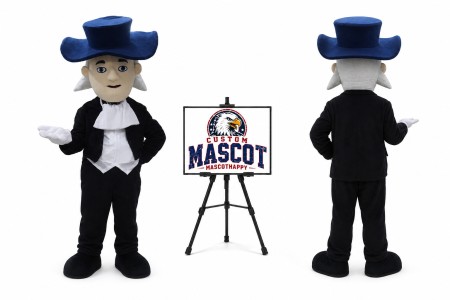 Plush American Cowboy Gentleman Cartoon Mascot Costume