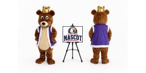 Plush Bear King Mascot Costume Plush Bear King Mascot Costume