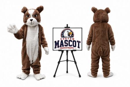 Plush Bulldog Mascot Costume