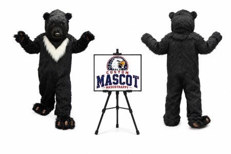 Plush Helmet Bear Mascot Costume