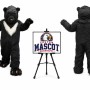 Plush Helmet Bear Mascot Costume