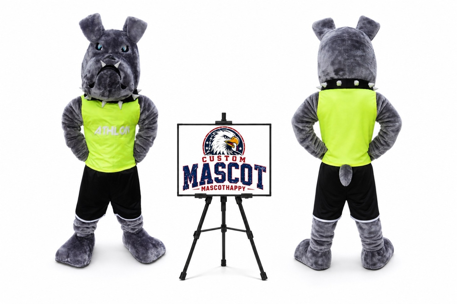 Power Bulldog Mascot Costume Power Bulldog Mascot Costume
