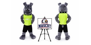 Power Bulldog Mascot Costume Power Bulldog Mascot Costume