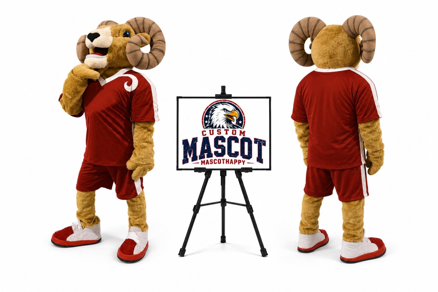 Power Rams Mascot Costume Power Rams Mascot Costume