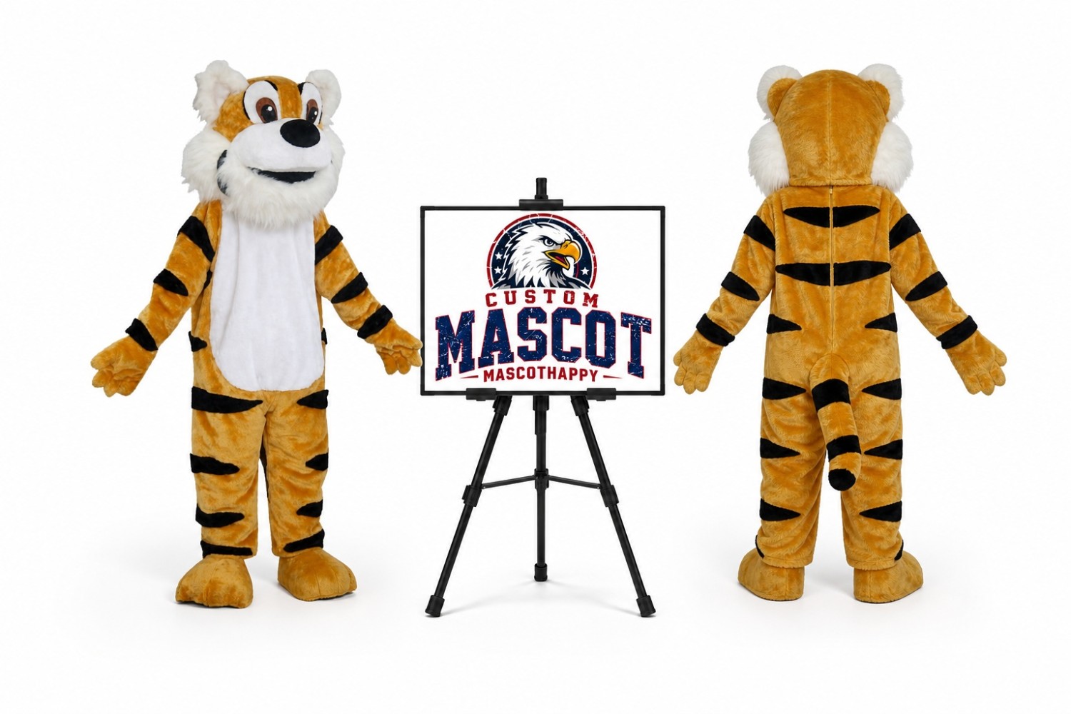 Brown and Orange Tiger Mascot Costume Brown and Orange Tiger Mascot Costume