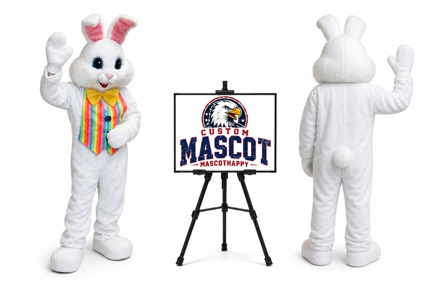 Rainbow Rabbit Bunny Easter Mascot Costume for Easter Events Rainbow Rabbit Bunny Easter Mascot Costume for Easter Events