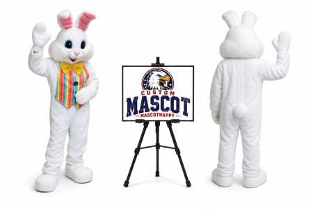 Rainbow Rabbit Bunny Easter Mascot Costume for Easter Events