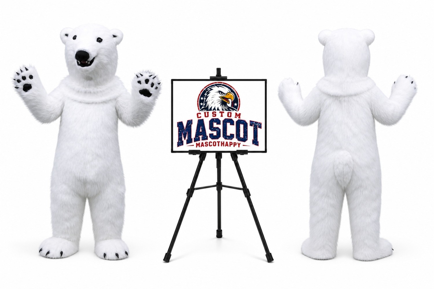 Realistic Furry Polar Bear Mascot Costume Realistic Furry Polar Bear Mascot Costume