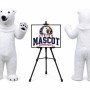 Realistic Furry Polar Bear Mascot Costume