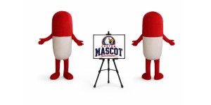 Pill Capsule Mascot Costume Pill Capsule Mascot Costume