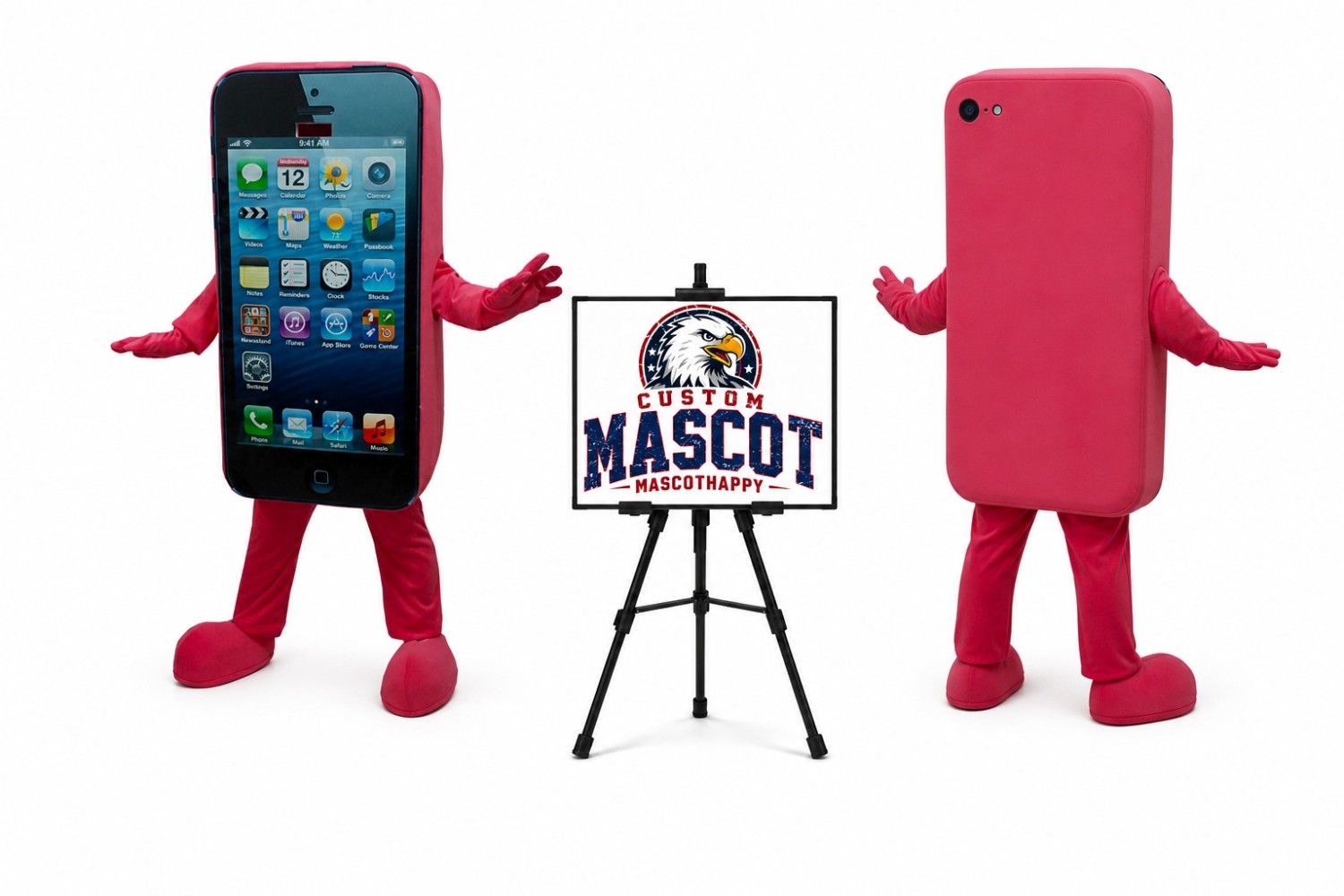 Cell Phone Apple Iphone Mascot Costume for Food Events Cell Phone Apple Iphone Mascot Costume for Food Events