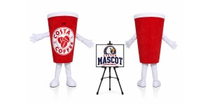 Coffee Cup Mascot Costume Coffee Cup Mascot Costume