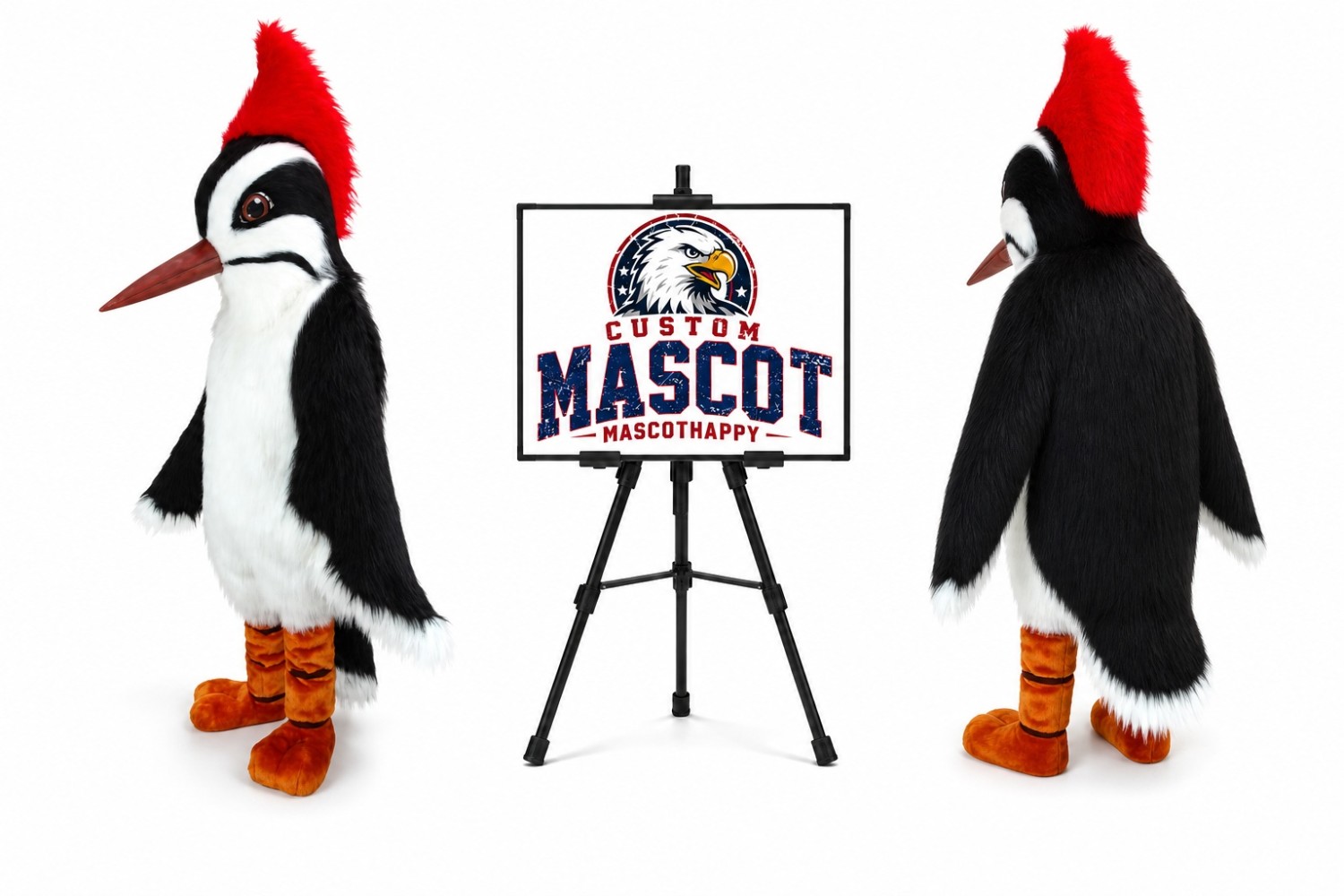 Crown Woodpecker Mascot Costume Crown Woodpecker Mascot Costume