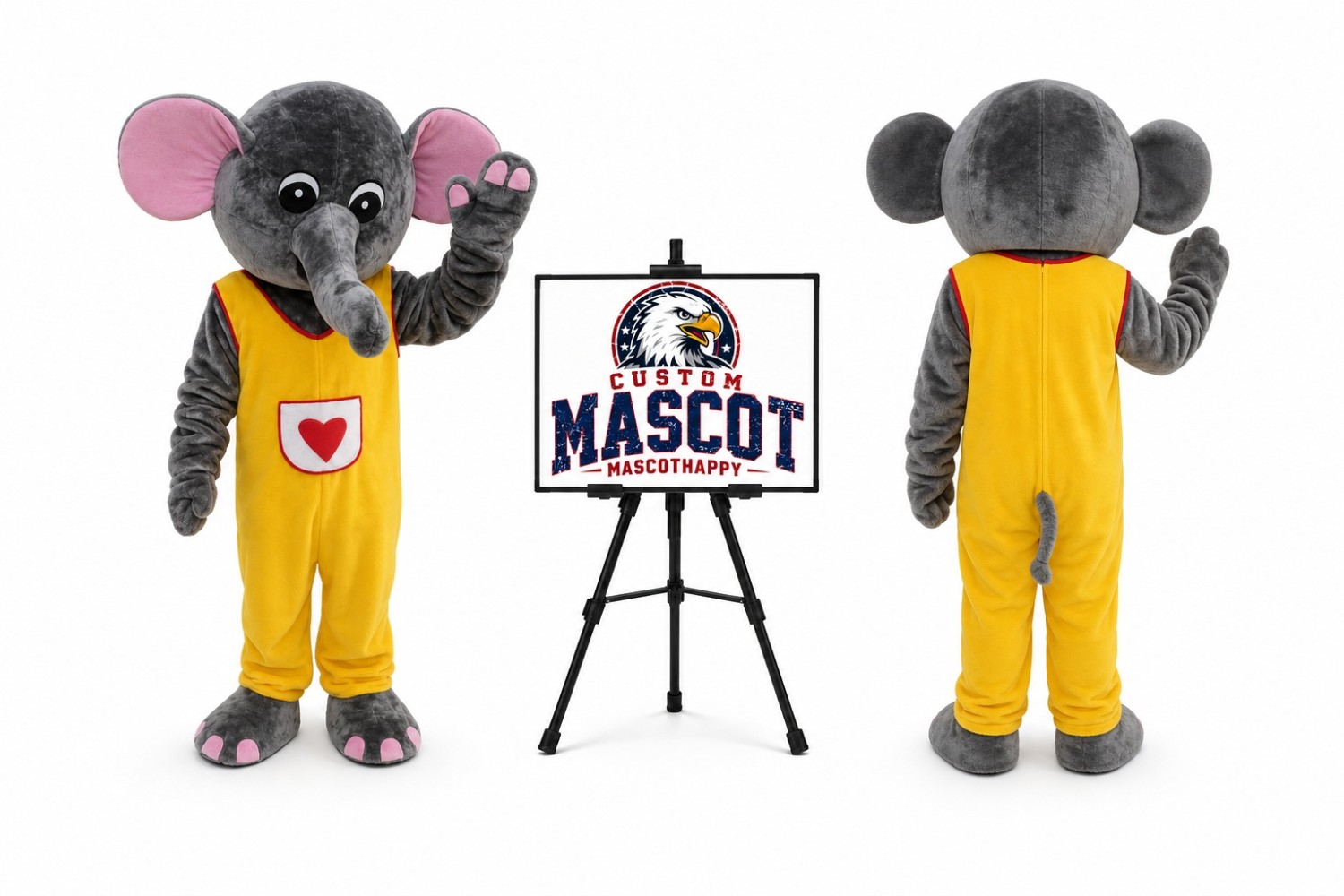 Heart Elephant Mascot Costume Heart Elephant Mascot Costume