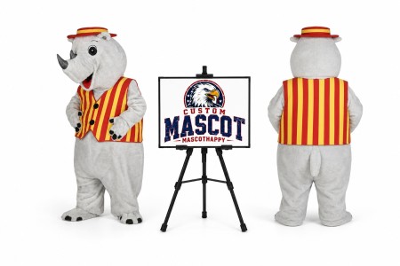 Rhino Cartoon Character Mascot Costume