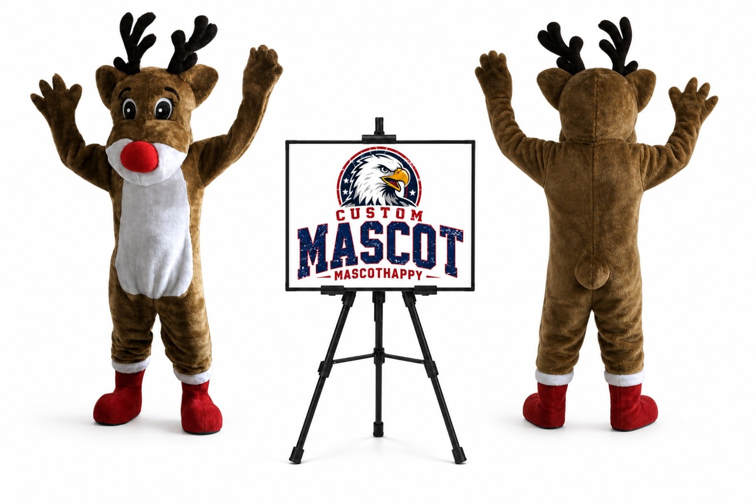 Rudolph Reindeer Christmas Mascot Costume for Christmas Events Rudolph Reindeer Christmas Mascot Costume for Christmas Events