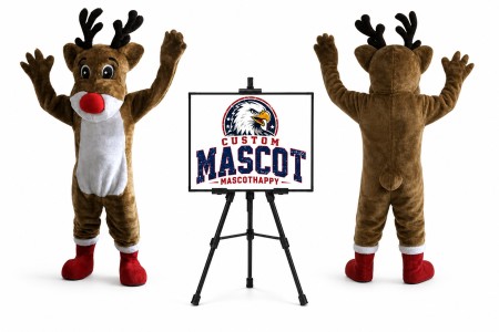 Rudolph Reindeer Christmas Mascot Costume for Christmas Events