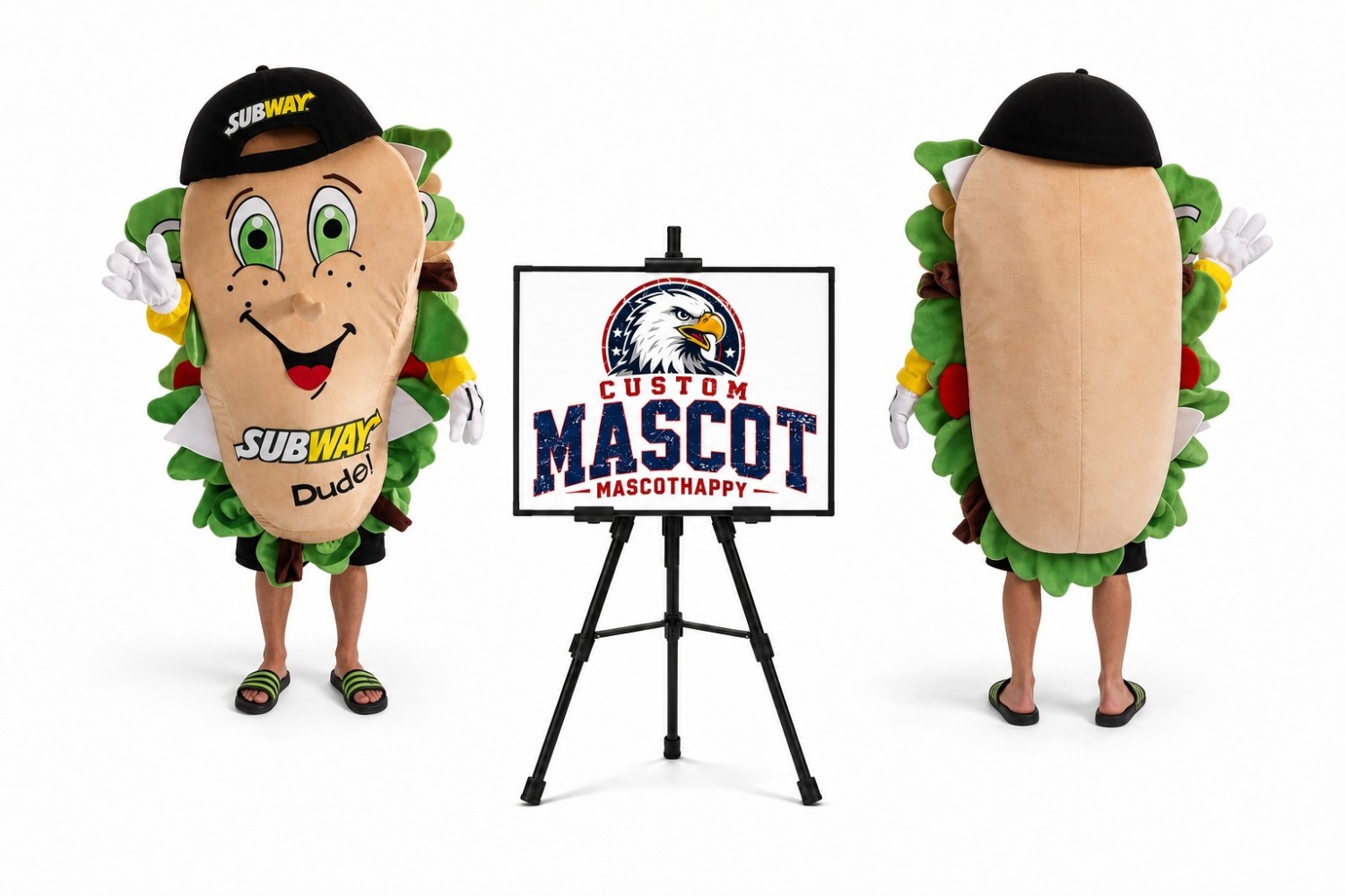 Sandwich Subman Mascot Costume Sandwich Subman Mascot Costume