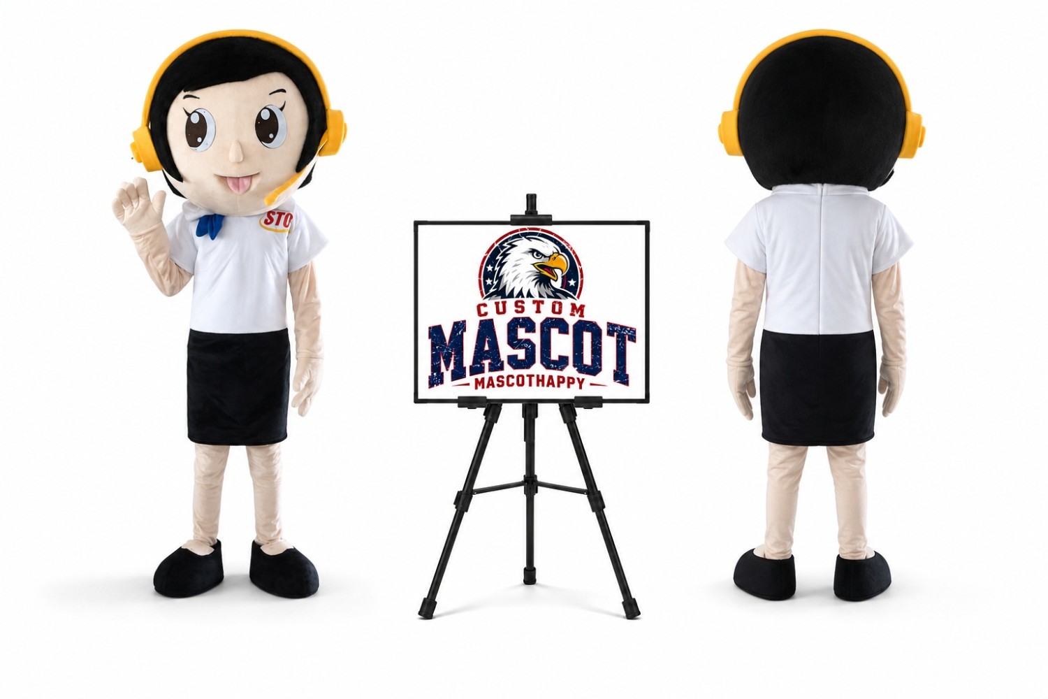 School Little Girl Mascot Costume School Little Girl Mascot Costume