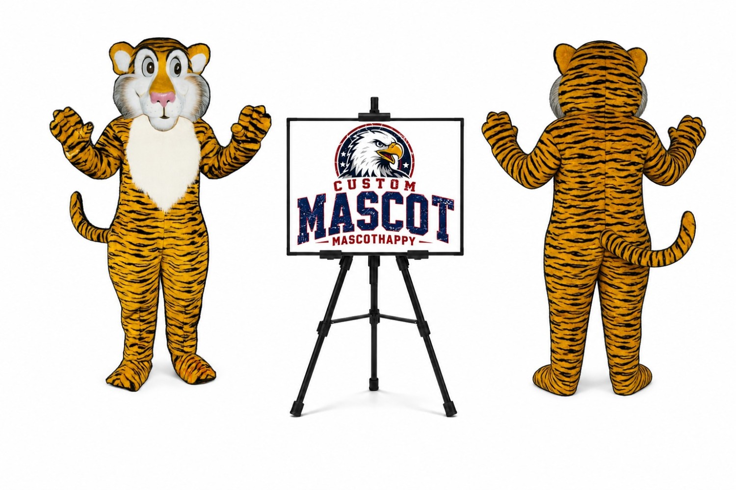 Shy Tiger Mascot Costume Shy Tiger Mascot Costume