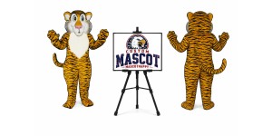 Shy Tiger Mascot Costume Shy Tiger Mascot Costume