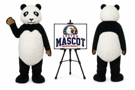Smiling Panda Mascot Costume