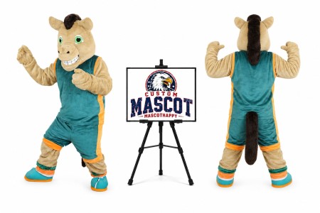 Sport Mustang Horse Mascot Costume for Sports Events