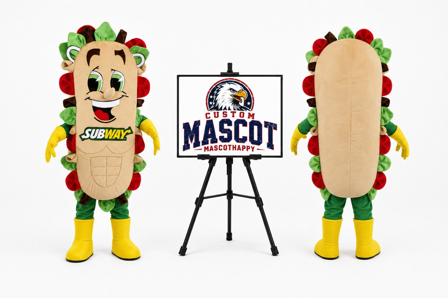 Subway Sandwich Subman Mascot Costume Subway Sandwich Subman Mascot Costume