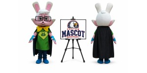 Super Rabbit Mascot Costume for Easter Events Super Rabbit Mascot Costume for Easter Events