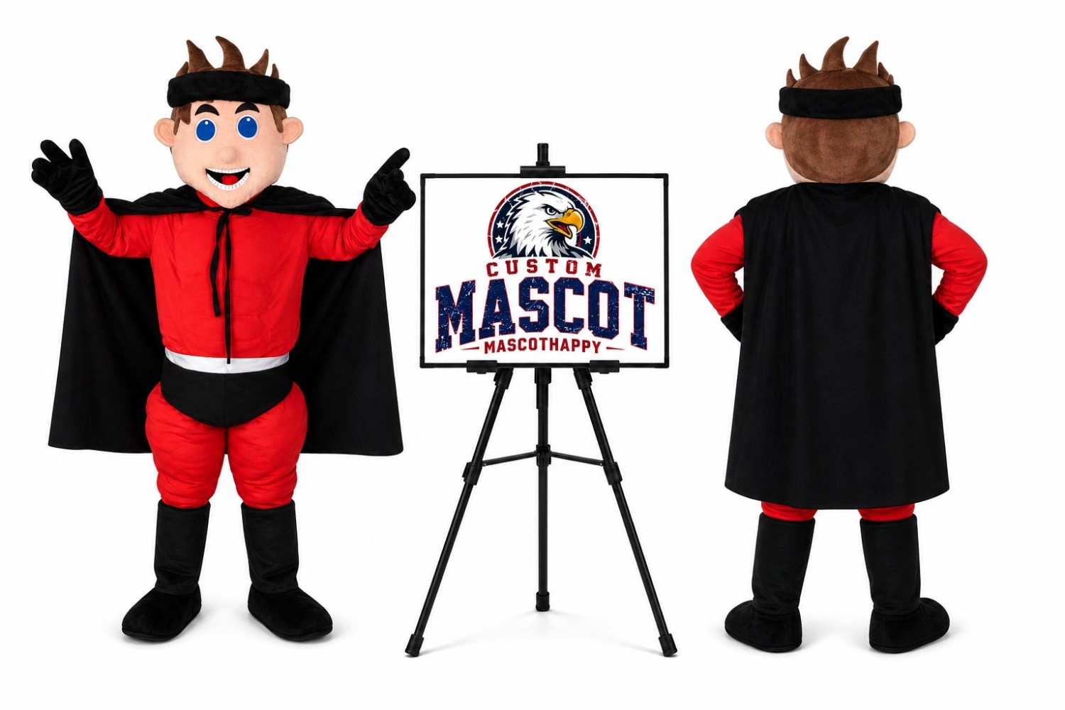 Surperman Hero Boy Mascot Costume Surperman Hero Boy Mascot Costume