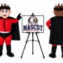 Surperman Hero Boy Mascot Costume