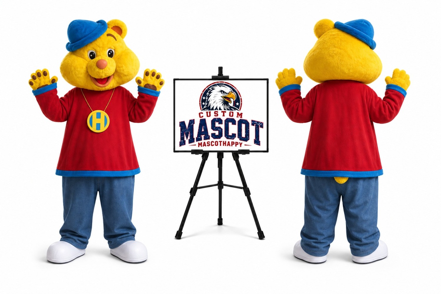 Teddy Bear Rapper Mascot Costume Teddy Bear Rapper Mascot Costume