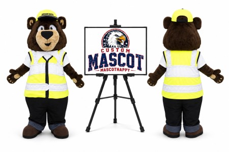 Traffic Police Bear Mascot Costume